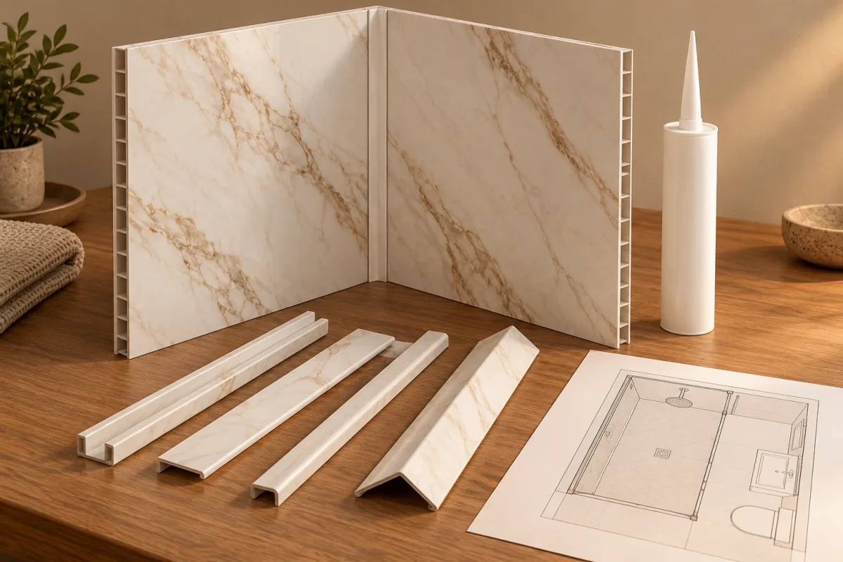 PVC shower panels in Brazil: order joints and accessories