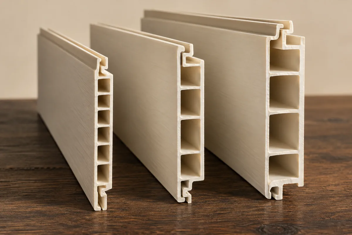 PVC wall panel profile, surface and edge details for buyer comparison