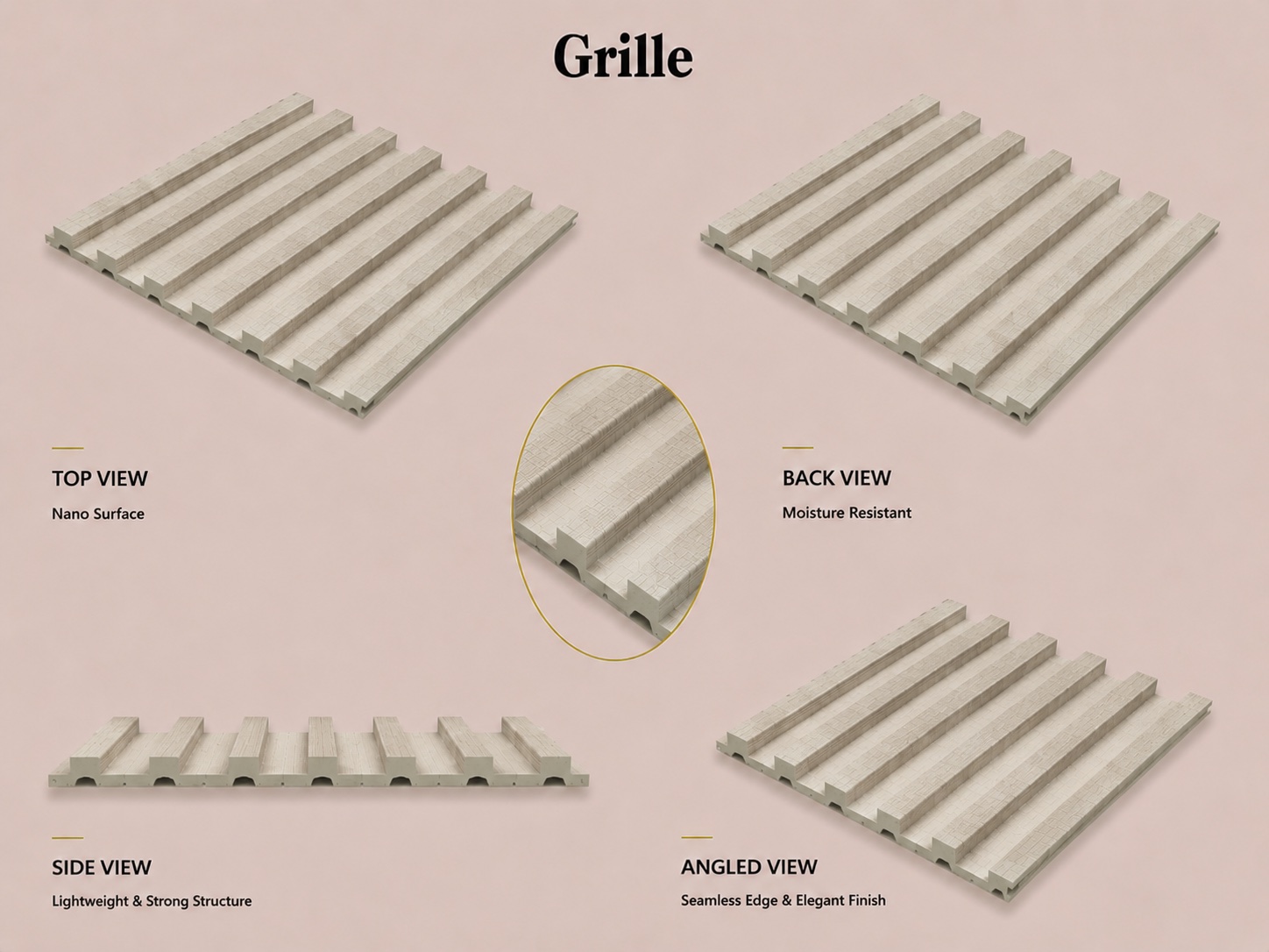 Wall panel profile and surface options for private label programs