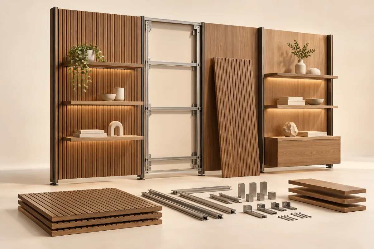 WPC wall panels for Qatar retail fit-outs: plan removal as well as installation