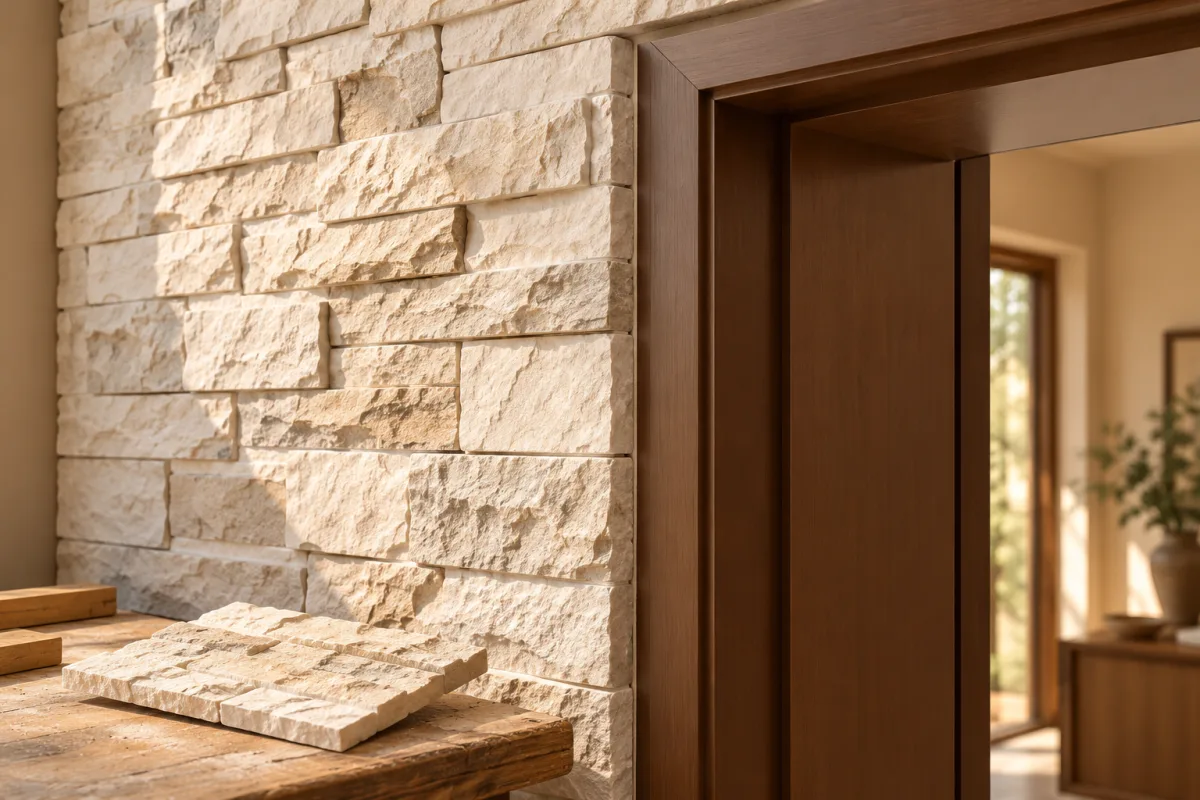 PU stone wall panels in Uzbekistan: plan door reveals before ordering