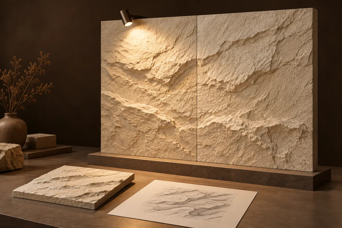 Paneles de piedra PU en Uzbekistán: apruebe la pared con la iluminación prevista